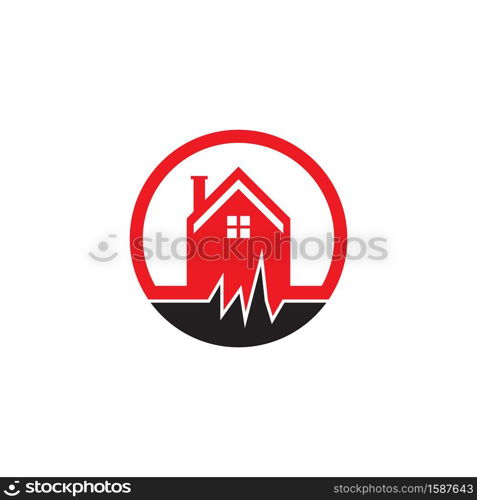 Earthquake disaster logo vector template