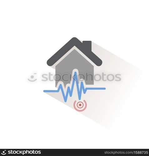 Earthquake pictogram. Isolated color icon. Weather glyph vector illustration