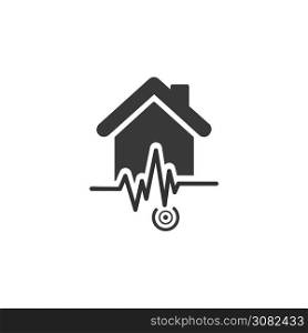 Earthquake pictogram. Isolated icon. Weather glyph vector illustration