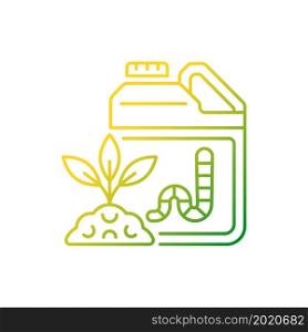 Earthworm castings gradient linear vector icon. Organic soil and plants supplement. Worm waste used as feeding. Thin line color symbol. Modern style pictogram. Vector isolated outline drawing. Earthworm castings gradient linear vector icon