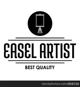 Easel artist logo. Simple illustration of easel artist vector logo for web. Easel artist logo, simple black style