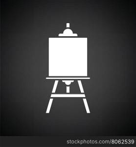 Easel icon. Black background with white. Vector illustration.
