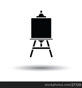 Easel icon. White background with shadow design. Vector illustration.
