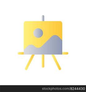Easel stand for art class flat gradient two-color ui icon. Painting course. Art exhibition. Simple filled pictogram. GUI, UX design for mobile application. Vector isolated RGB illustration. Easel stand for art class flat gradient two-color ui icon