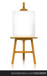 Easel with a blank canvas
