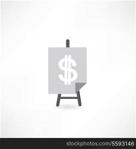 easel with dollar icon