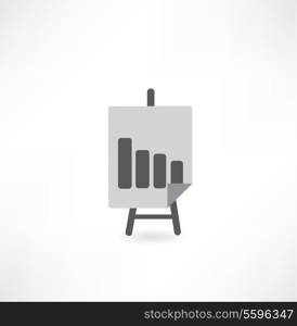 easel with graph icon