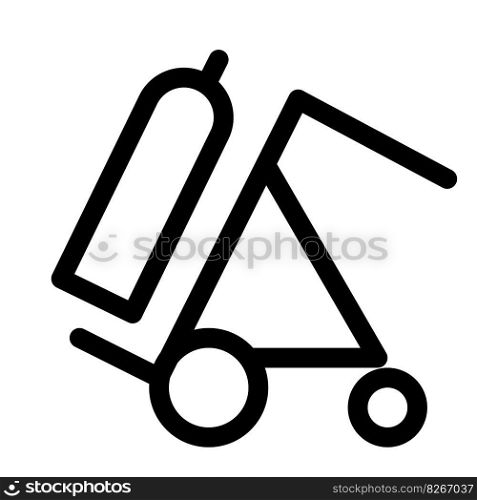 Easily transporting gas cylinder in trolley.