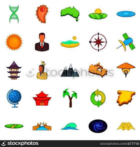 East Asia icons set. Cartoon set of 25 east asia vector icons for web isolated on white background. East Asia icons set, cartoon style