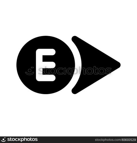 east direction, icon on isolated background