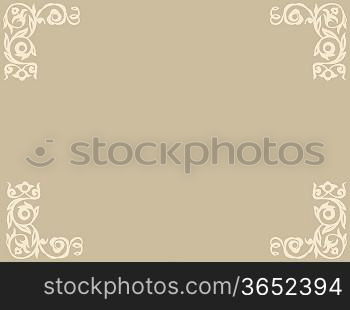 east ornament on brown background, vector illustration