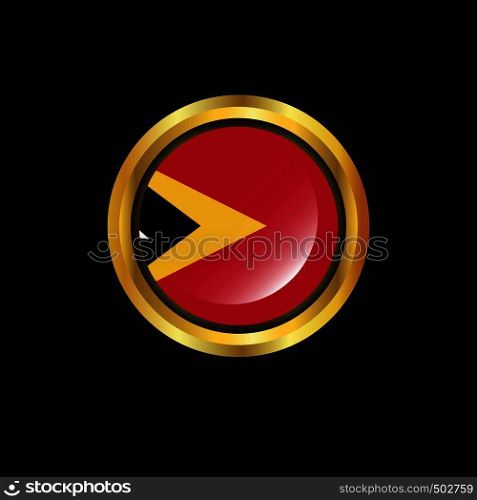 East Timor flag Golden button