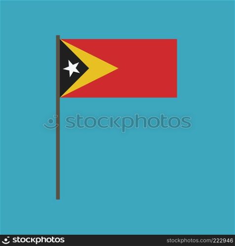 East Timor flag icon in flat design. Independence day or National day holiday concept.
