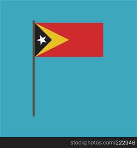 East Timor flag icon in flat design. Independence day or National day holiday concept.