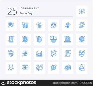 Easter 25 Blue Color icon pack including nature. easter. easter. sheep. easter