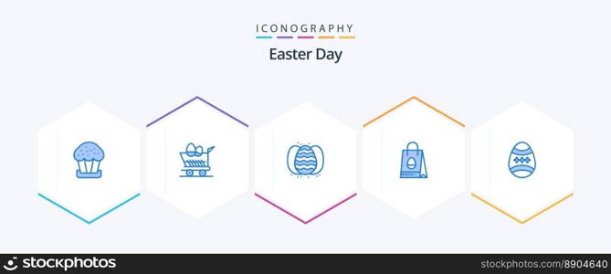 Easter 25 Blue icon pack including decoration. egg. egg. easter. shopping bag
