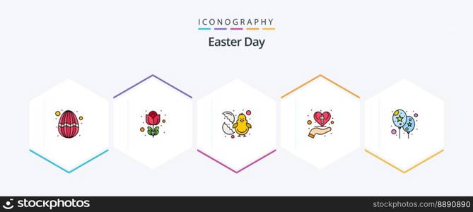 Easter 25 Fil≤dLi≠icon pack including balloon. christian. baby. ce≤bration. hand