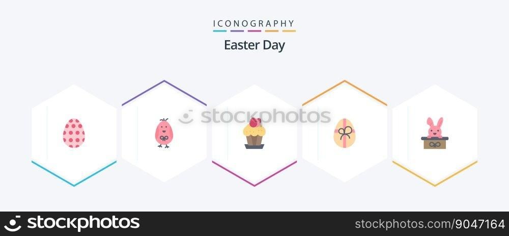 Easter 25 Flat icon pack including cart. easter. egg. birthday. easter