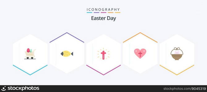 Easter 25 Flat icon pack including cart. loves. celebration. easter. heart