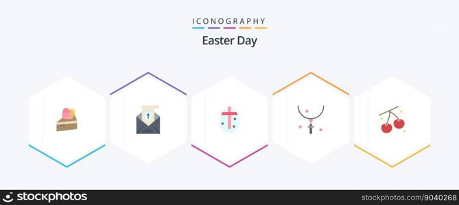 Easter 25 Flat icon pack including cherry. holiday. easter egg. halloween. cross