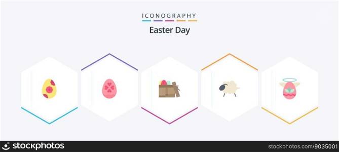 Easter 25 Flat icon pack including easter. angle. box. easter. sheep