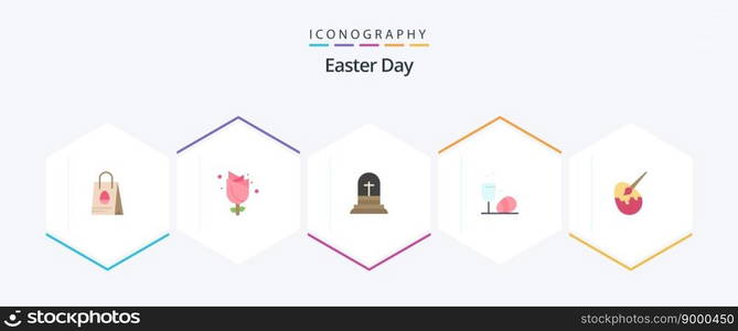 Easter 25 Flat icon pack including easter. drink. celebration. easter. glass