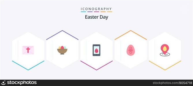 Easter 25 Flat icon pack including location. easter. nest. decoration. egg