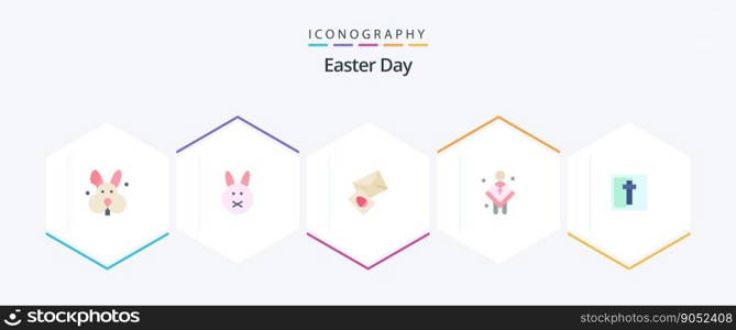 Easter 25 Flat icon pack including . sign. church. holiday. corss