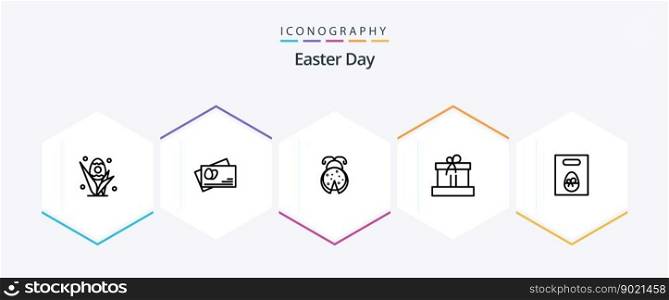 Easter 25 Line icon pack including gift. weight. insect. nature. box
