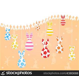 Easter background. Easter background with hares. A vector illustration