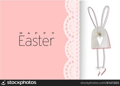 Easter background. Festive design composition top view. bunnies. Lace decoration. Happy easter. Horizontal banner, postcard, flyer. Greeting card. PINK tender spring.. Easter background. Festive design composition top view. bunnies. Lace decoration. Happy easter. Horizontal banner, postcard, flyer. Greeting card. PINK tender spring..