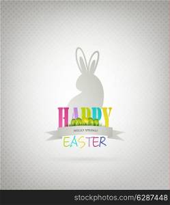 Easter Background With Bunny And Title Inscription