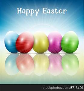 Easter background with colourful eggs