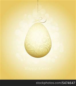 Easter Background With Design Egg And Floral Ornate