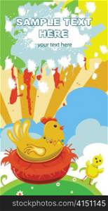 easter background with eggs vector illustration