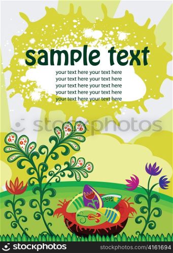 easter background with eggs vector illustration