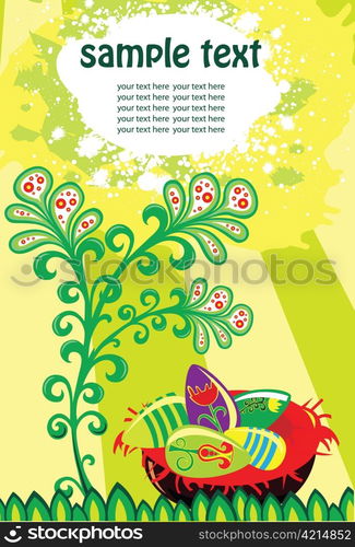 easter background with eggs vector illustration