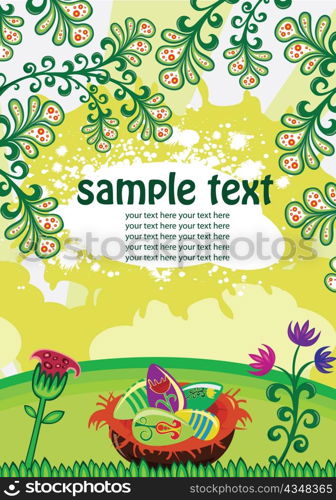 easter background with eggs vector illustration