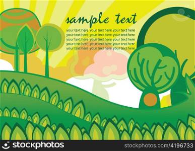 easter background with trees vector illustration