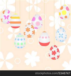 Easter background2. Easter background with eggs on cords. A vector illustration