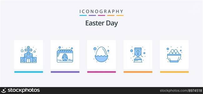 Easter Blue 5 Icon Pack Including celebration. christian cross. baby. reward. cup. Creative Icons Design