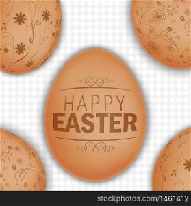 Easter brown eggs background.Vector