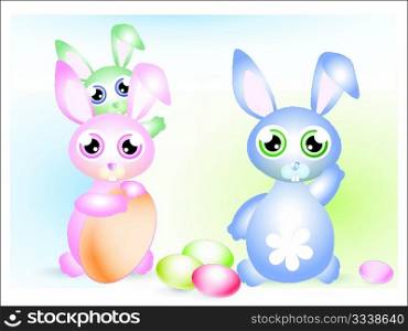 Easter Bunnies Illustration