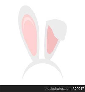 Easter bunny ears mask hand draw vector illustration. Rabbit ear spring hat set isolated on white background.