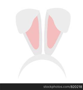 Easter bunny ears mask hand draw vector illustration. Rabbit ear spring hat set isolated on white background.