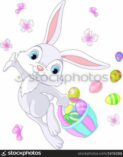 Easter Bunny Hiding Eggs
