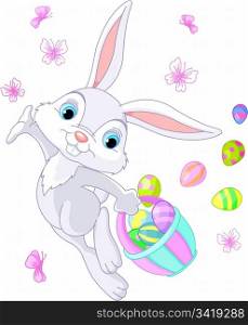 Easter Bunny Hiding Eggs