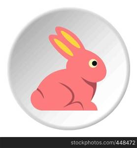 Easter bunny icon in flat circle isolated vector illustration for web. Easter bunny icon circle