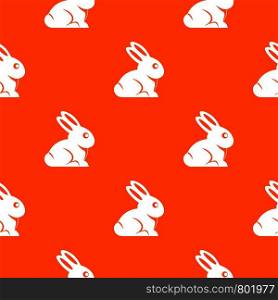 Easter bunny pattern repeat seamless in orange color for any design. Vector geometric illustration. Easter bunny pattern seamless