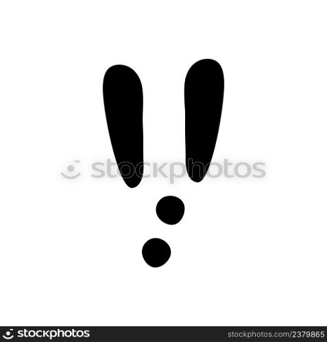 Easter bunny paw. Rabbit or hare footprint. Bunny foot prints on snow. Hare steps track. Vector illustration isolated on white background in flat style.. Easter bunny paw. Rabbit or hare footprint. Bunny foot prints on snow. Hare steps track. Vector illustration isolated on white background in flat style